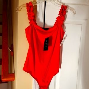 Womens red body suit